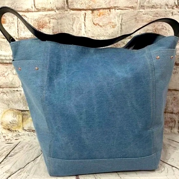 Victorias Secret Large Denim & Rose Gold Studded Tote - Picture 4 of 5